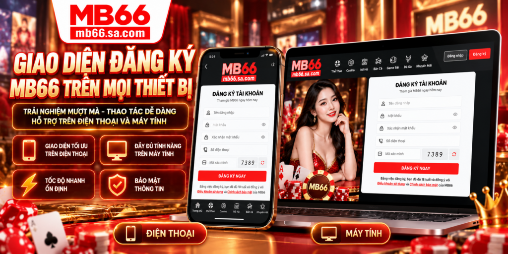 Giao diện đăng ký MB66 trên điện thoại và máy tính