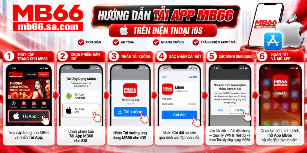 Hướng dẫn Tải App MB66 trên iOS